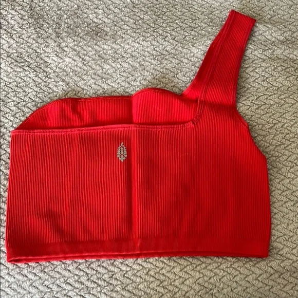 FP Movement Free Throw One Shoulder Red Asymmetrical Crop Tank Top - Picture 4 of 6